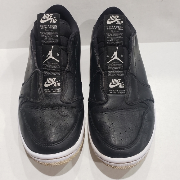 NIKE AIR JORDAN 1 Retro Low Slip On Shoes Black White 8 8.5